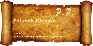 Palcsek Piroska névjegykártya